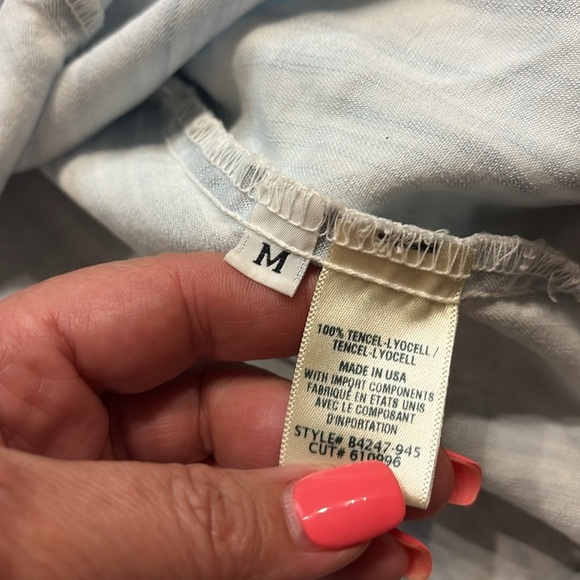 Bella Dahl Light Blue tie dye Camisole Top organic tencel lyocell frayed hem Med - Picture 11 of 12